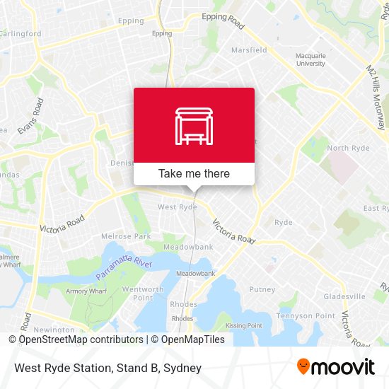 West Ryde Station, Stand B map