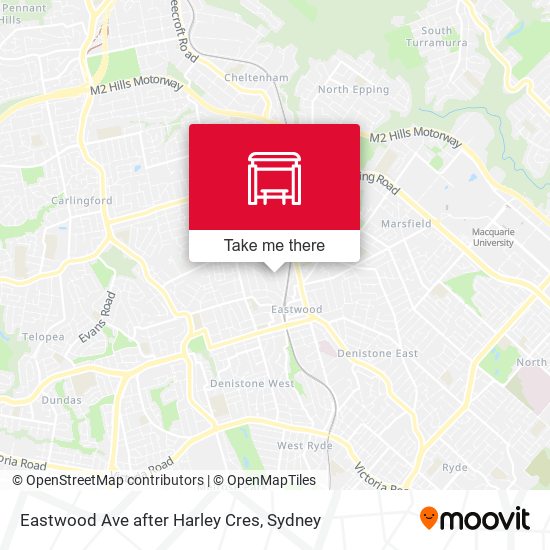 Eastwood Ave after Harley Cres map