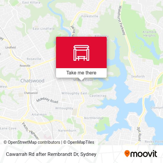 Cawarrah Rd after Rembrandt Dr map