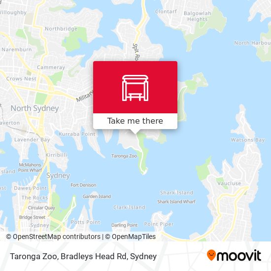 Taronga Zoo, Bradleys Head Rd map