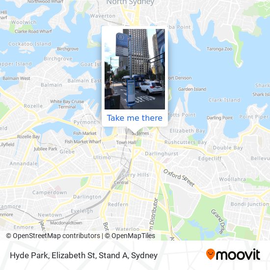 Hyde Park, Elizabeth St, Stand A map