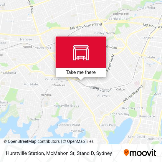 Hurstville Station, McMahon St, Stand D map