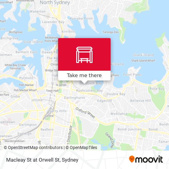 Macleay St at Orwell St map