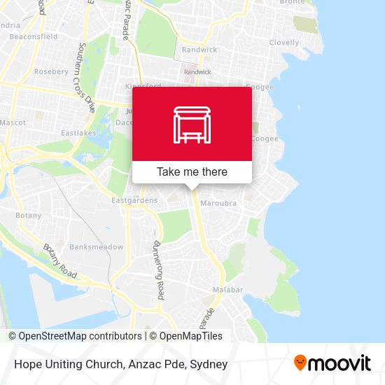 Hope Uniting Church, Anzac Pde map