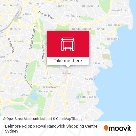 Mapa Belmore Rd opp Royal Randwick Shopping Centre