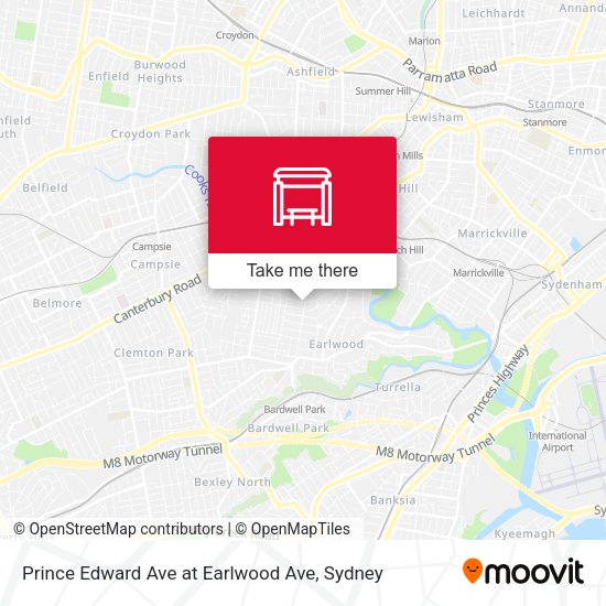 Prince Edward Ave at Earlwood Ave map