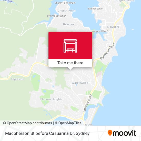 Macpherson St before Casuarina Dr map