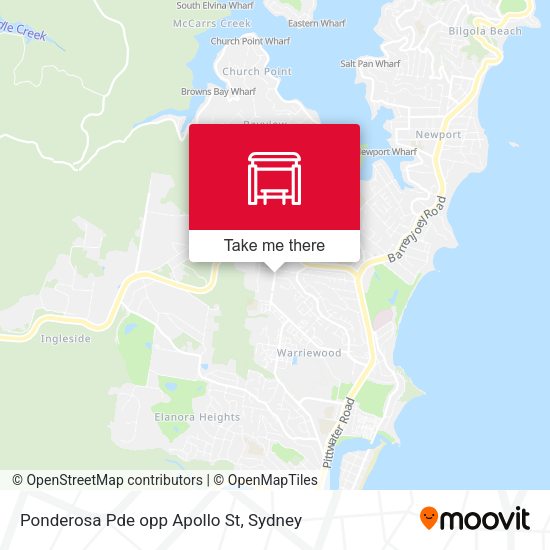 Ponderosa Pde opp Apollo St map