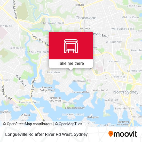 Longueville Rd after River Rd West map