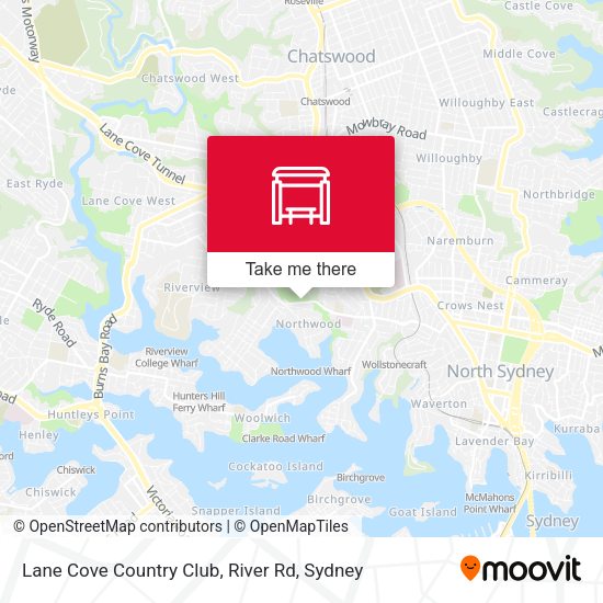 Lane Cove Country Club, River Rd map