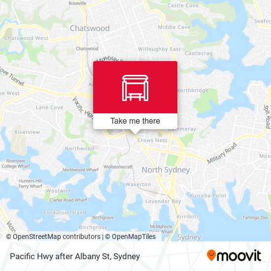 Pacific Hwy after Albany St map