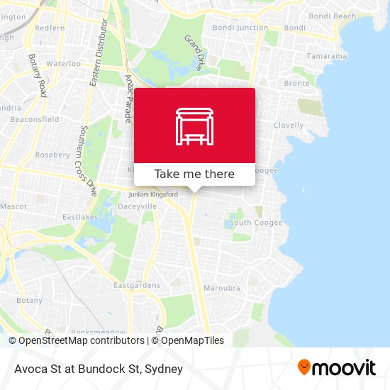 Mapa Avoca St at Bundock St