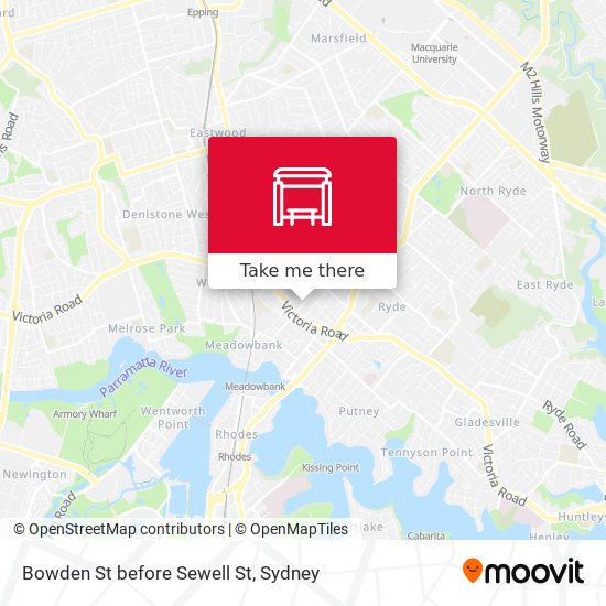 Bowden St before Sewell St map