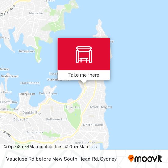 Vaucluse Rd before New South Head Rd map