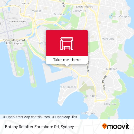 Botany Rd after Foreshore Rd map