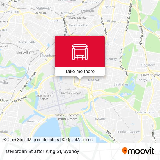 O'Riordan St after King St map