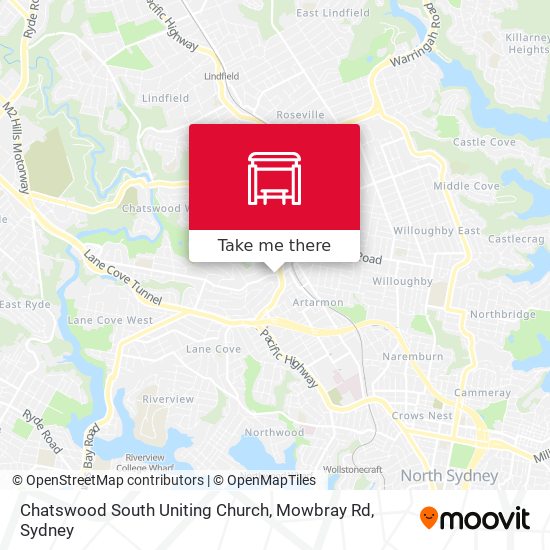 Chatswood South Uniting Church, Mowbray Rd map