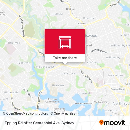 Epping Rd after Centennial Ave map