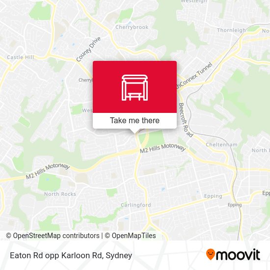Eaton Rd opp Karloon Rd map