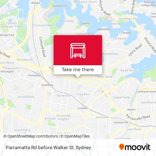 Parramatta Rd before Walker St map