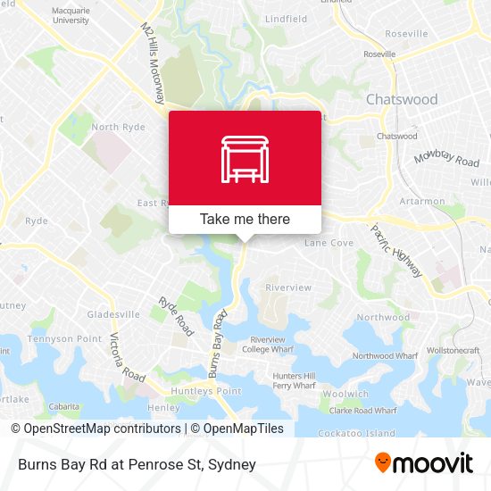Burns Bay Rd at Penrose St map