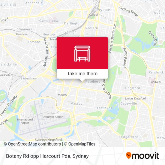 Botany Rd opp Harcourt Pde map