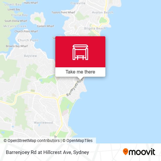 Barrenjoey Rd at Hillcrest Ave map