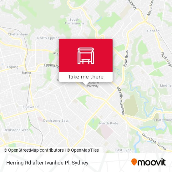 Herring Rd after Ivanhoe Pl map