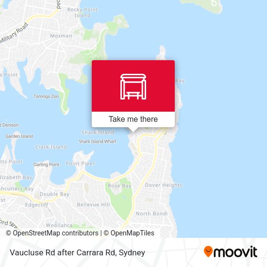 Vaucluse Rd after Carrara Rd map