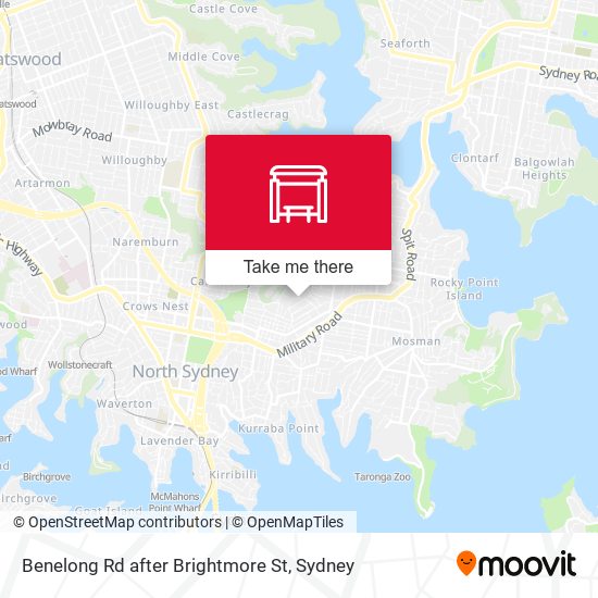 Benelong Rd after Brightmore St map