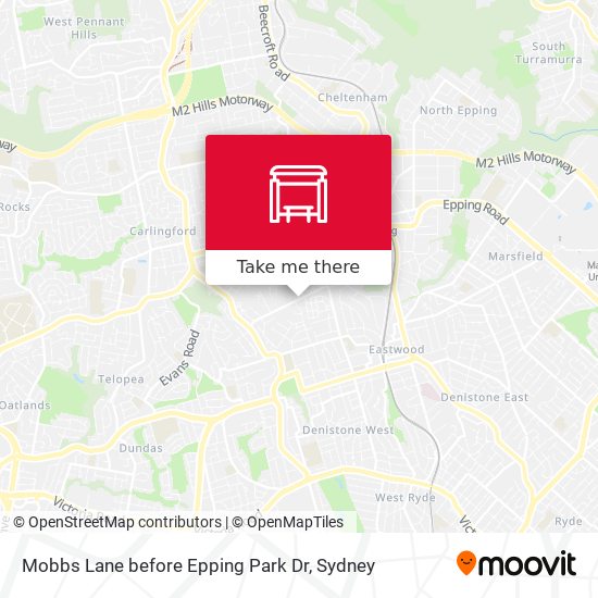 Mobbs Lane before Epping Park Dr map