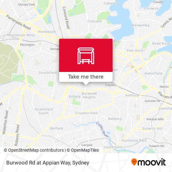 Burwood Rd at Appian Way map