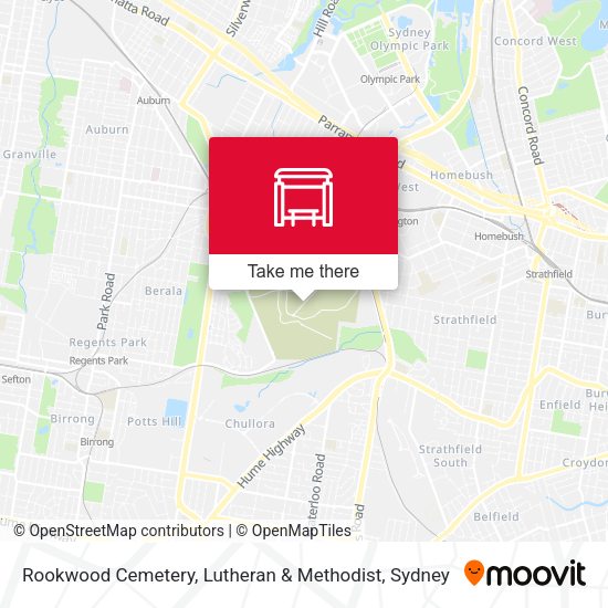 Rookwood Cemetery, Lutheran & Methodist map