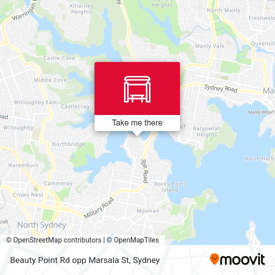 Beauty Point Rd opp Marsala St map