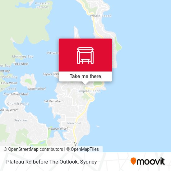 Plateau Rd before The Outlook map