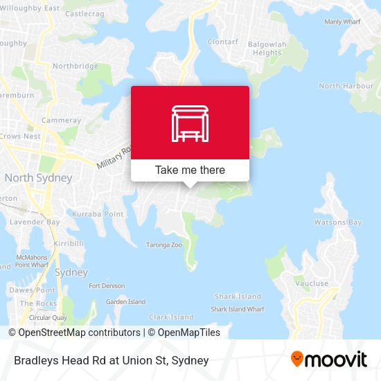 Bradleys Head Rd at Union St map