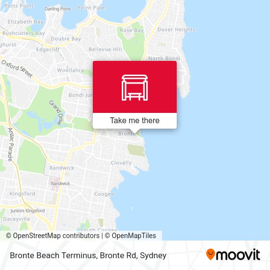 Bronte Beach Terminus, Bronte Rd map