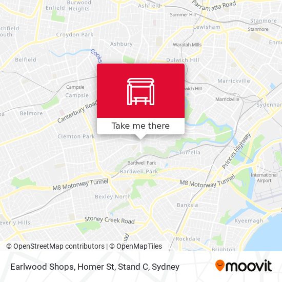 Mapa Earlwood Shops, Homer St, Stand C