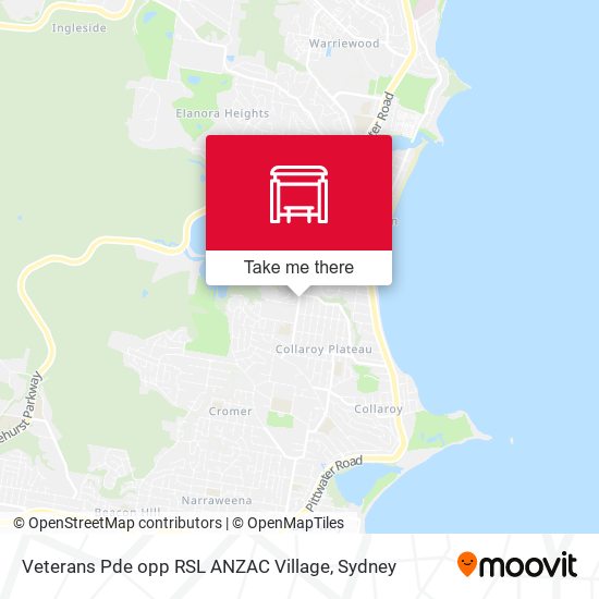 Veterans Pde opp RSL ANZAC Village map