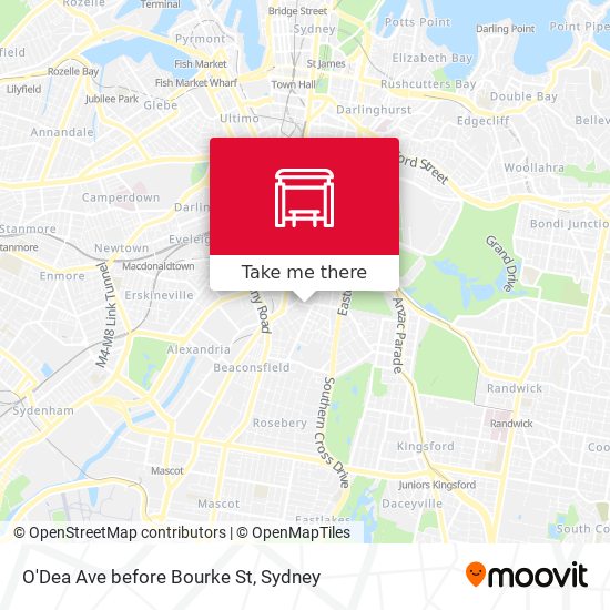 O'Dea Ave before Bourke St map