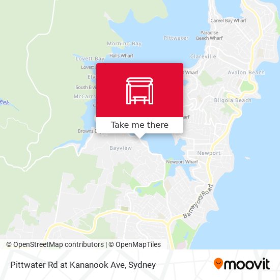 Pittwater Rd at Kananook Ave map