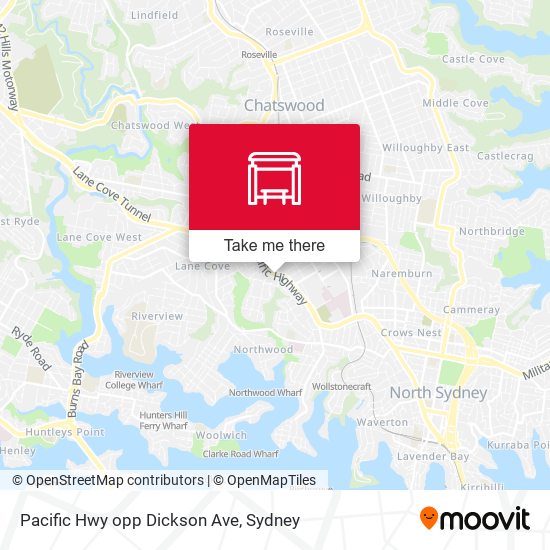 Pacific Hwy opp Dickson Ave map