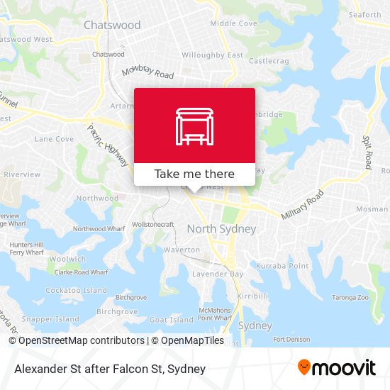 Alexander St after Falcon St map