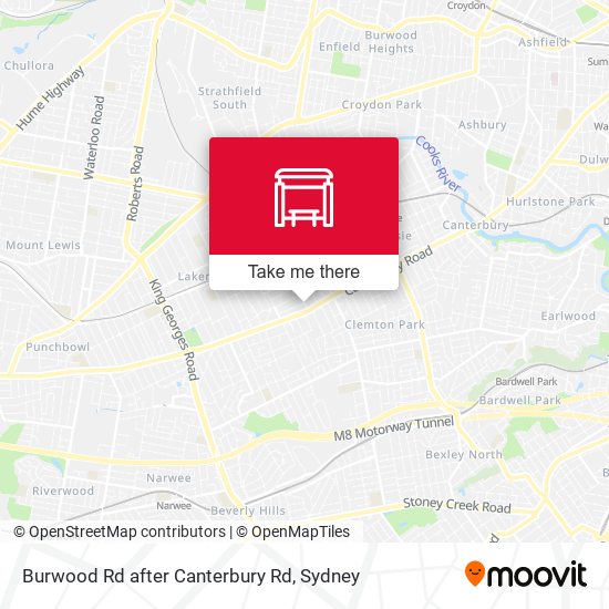 Burwood Rd after Canterbury Rd map