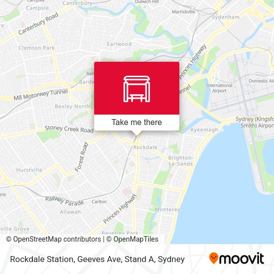 Rockdale Station, Geeves Ave, Stand A map