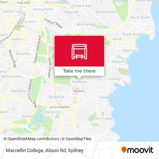 Marcellin College, Alison Rd map