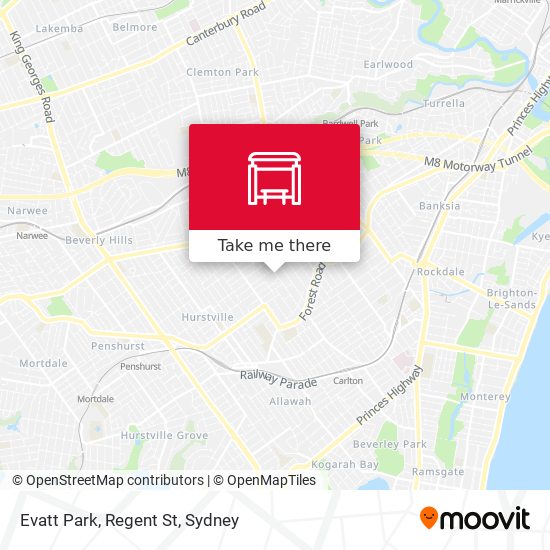 Evatt Park, Regent St map