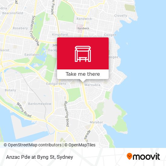 Anzac Pde at Byng St map