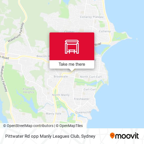 Pittwater Rd opp Manly Leagues Club map