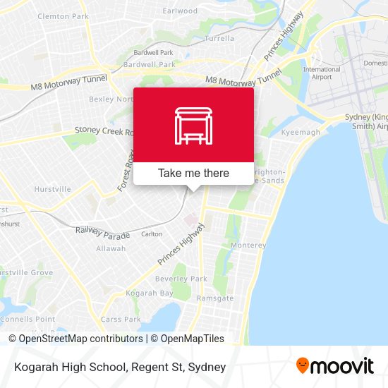 Kogarah High School, Regent St map